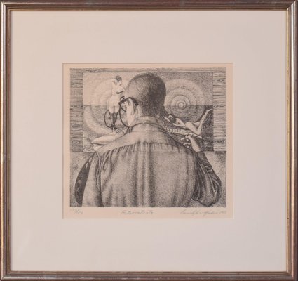 Daniel Serra-badué, Self Portrait, 20th-century, Ink on Paper, Framed-AOI-1189423