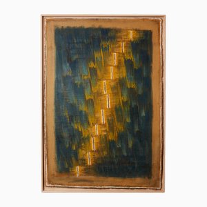 Danil Panagopoulos, Composition, 1989, Large Oil on Jute, Framed-YJA-1757230