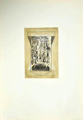 Danilo Bergamo, Composition, Etching on Cardboard, 1970s-ZCI-827028