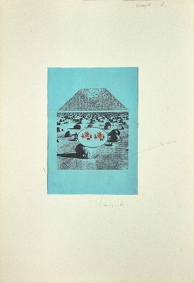 Danilo Bergamo, Composition, Etching on Cardboard, 1970s-ZCI-827024