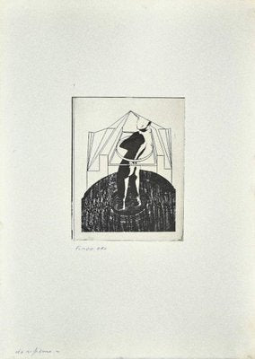 Danilo Bergamo, Figure, Etching on Cardboard, 1970s-ZCI-827042