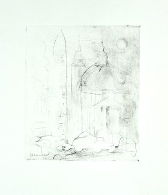 Danilo Bergamo, Rome 1959, Etching on Cardboard, 1970s-ZCI-827031