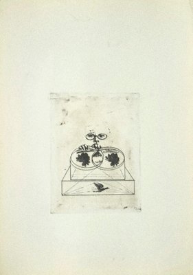 Danilo Bergamo, Roses, Etching on Cardboard, 1970s-ZCI-827021