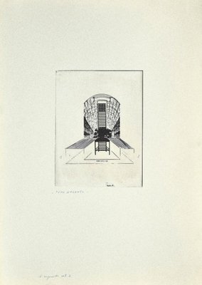 Danilo Bergamo, The Chair, Etching on Cardboard, 1975-ZCI-827045