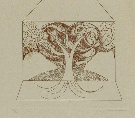 Danilo Bergamo, Tree of Life, Etching on Cardboard, 1983-ZCI-1407714