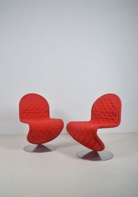 Danish 1-2-3 System Chairs by Verner Panton for Fritz Hansen, 1970s, Set of 2-VCR-1788290