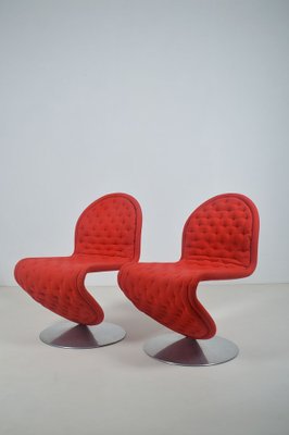 Danish 1-2-3 System Chairs by Verner Panton for Fritz Hansen, 1970s, Set of 2-VCR-1788290