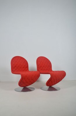 Danish 1-2-3 System Chairs by Verner Panton for Fritz Hansen, 1970s, Set of 2-VCR-1788290