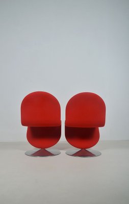 Danish 1-2-3 System Chairs by Verner Panton for Fritz Hansen, 1970s, Set of 2-VCR-1788290