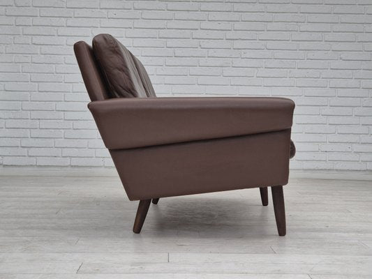 Danish 2-Seater Sofa in Brown Leather, 1970s-TMW-2028163