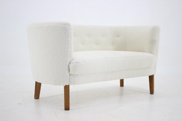 Danish 2-Seater Sofa in Sheep Skin Fabric, 1960s-TZ-1342498