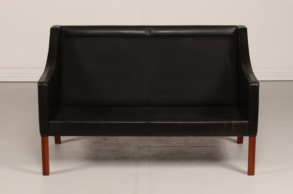 Danish 2208 Sofa in Black Leather by Børge Mogensen for Fredericia Stolefabrik, 1970s-QQ-1371891