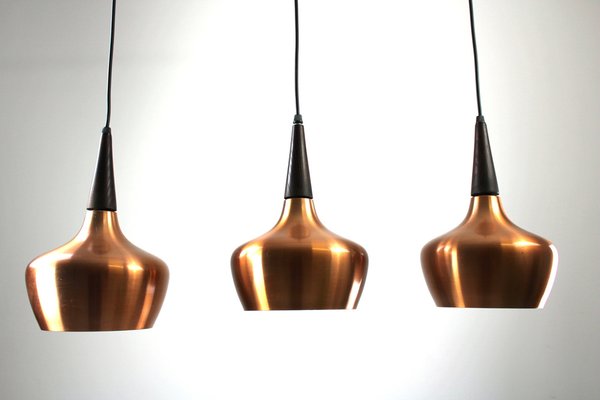 Danish 3-Light Lamp in Metal and Teak, 1960s-ZWH-1444751