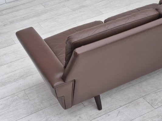 Danish 3-Seater Sofa in Brown Leather, 1970s-TMW-2028162