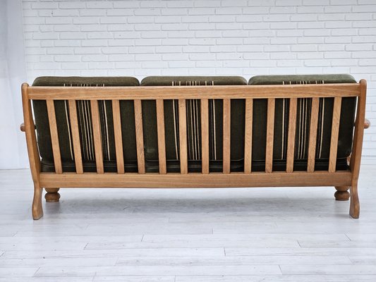 Danish 3-Seater Sofa in Velour and Oak, 1970s-TMW-1783610