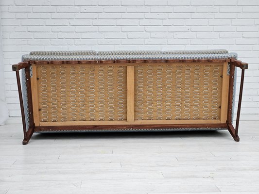 Danish 3-Seater Sofa in Velour & Oak, 1970s-TMW-1796071