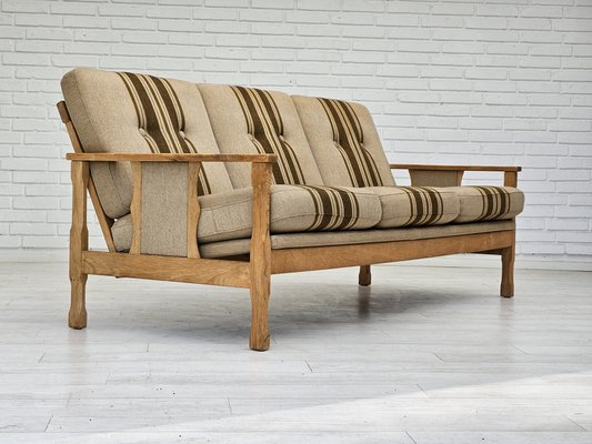 Danish 3-Seater Sofa in Wool & Oak, 1970s-TMW-1749661