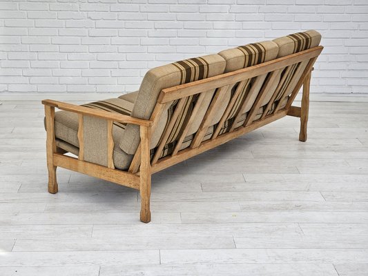 Danish 3-Seater Sofa in Wool & Oak, 1970s-TMW-1749661