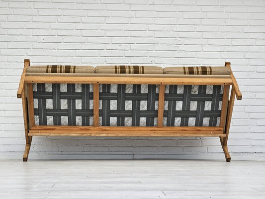 Danish 3-Seater Sofa in Wool & Oak, 1970s-TMW-1749661