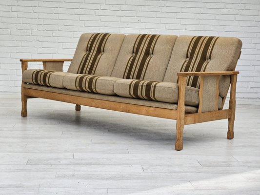 Danish 3-Seater Sofa in Wool & Oak, 1970s-TMW-1749661