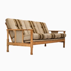 Danish 3-Seater Sofa in Wool & Oak, 1970s-TMW-1749661