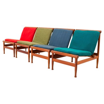 Danish 501 Lounge Chairs in Teak by Kai Lyngfeld Larsen from Søborg Møbelfabrik, 1950s, Set of 4-ITV-1299195