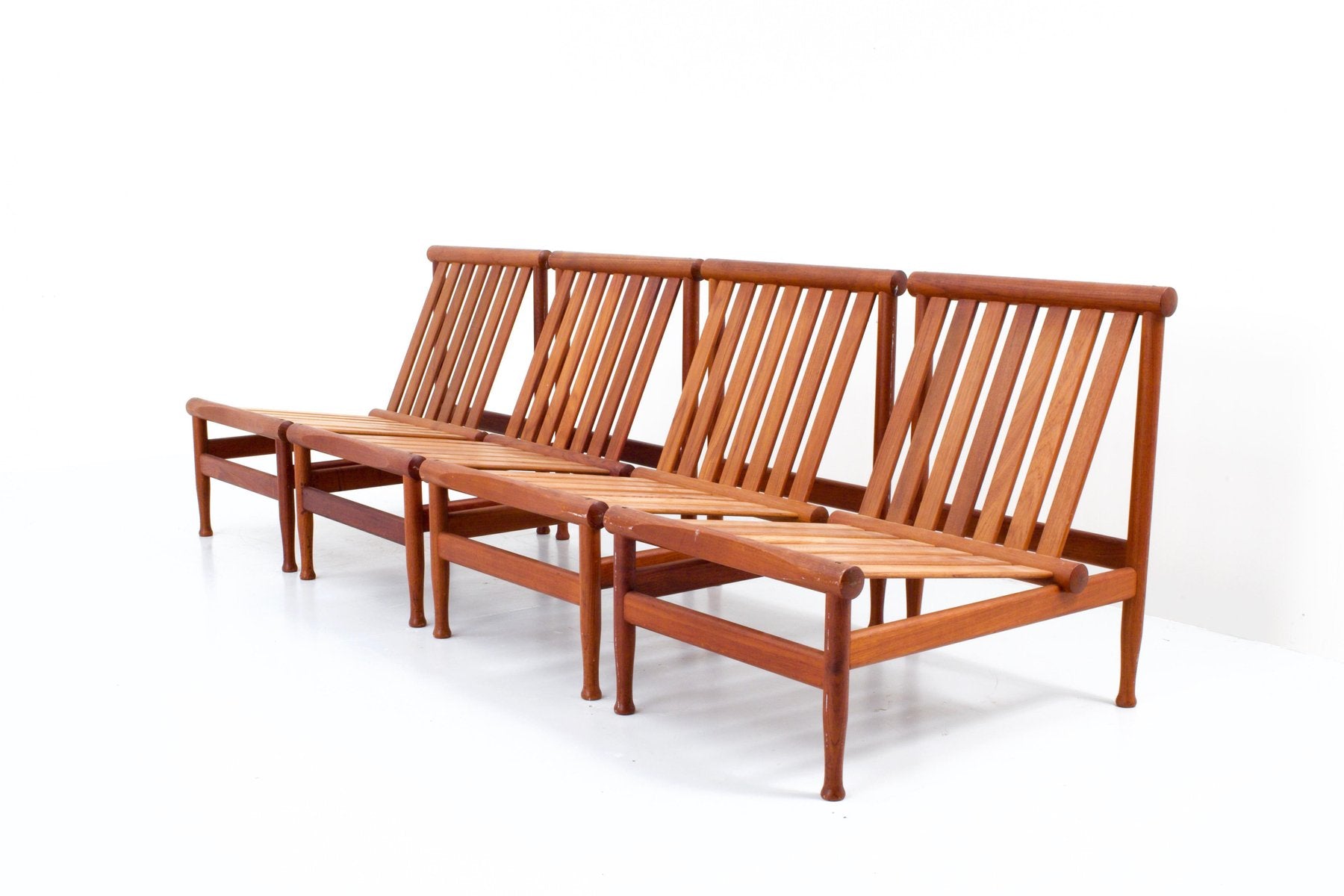 Danish 501 Lounge Chairs in Teak by Kai Lyngfeld Larsen from Søborg Møbelfabrik, 1950s, Set of 4