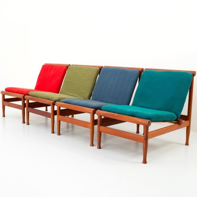 Danish 501 Lounge Chairs in Teak by Kai Lyngfeld Larsen from Søborg Møbelfabrik, 1950s, Set of 4-ITV-1299195