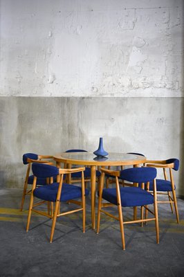 Danish 6-Legged Round Dining Table, 1970s-QVY-768968