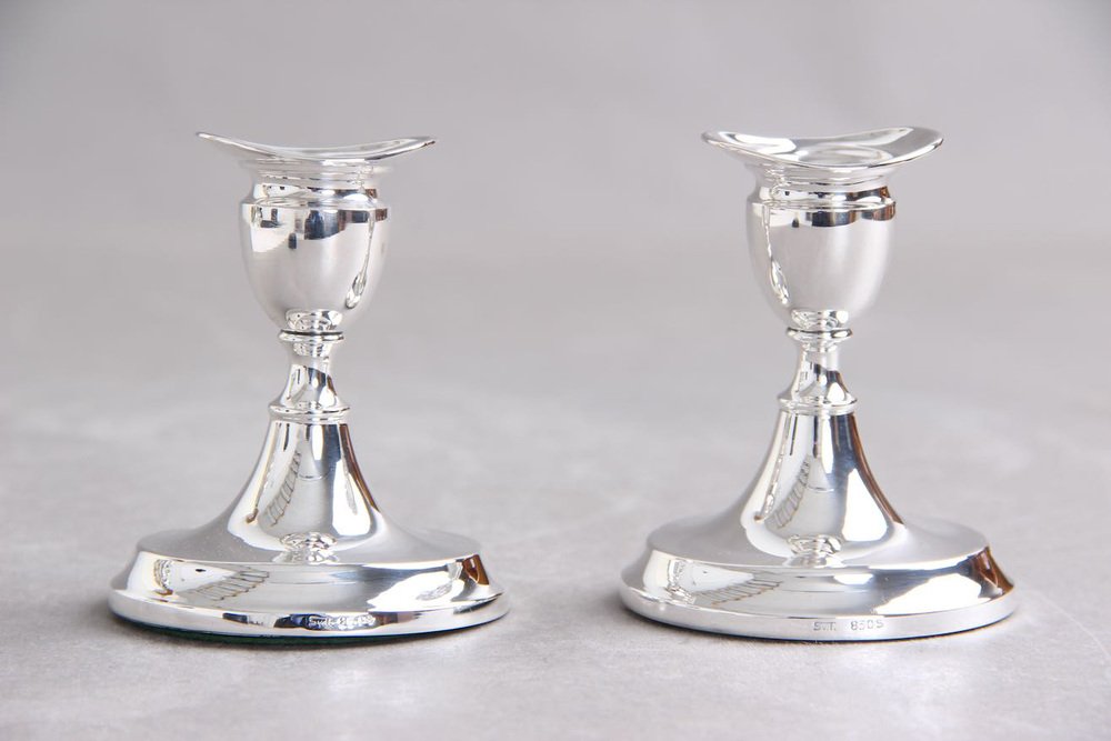 Danish 830 Silver Candleholders by Svend Toxværd Leuchter, 1940s, Set of 2