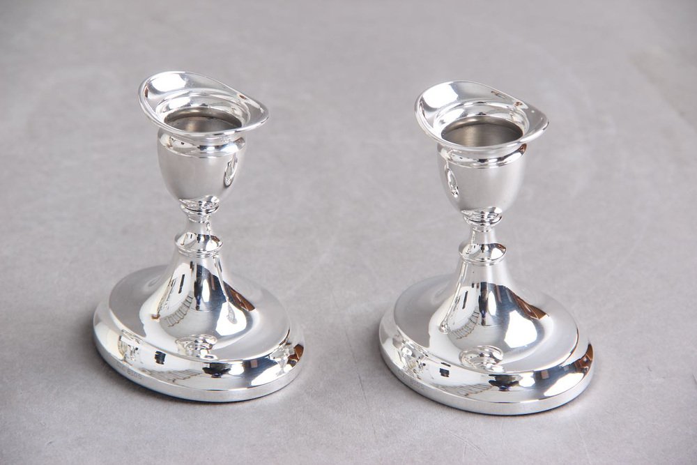 Danish 830 Silver Candleholders by Svend Toxværd Leuchter, 1940s, Set of 2