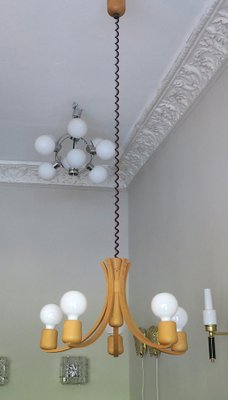 Danish Adjustable Chandelier with 5 Arms, 1970s-ED-1800935