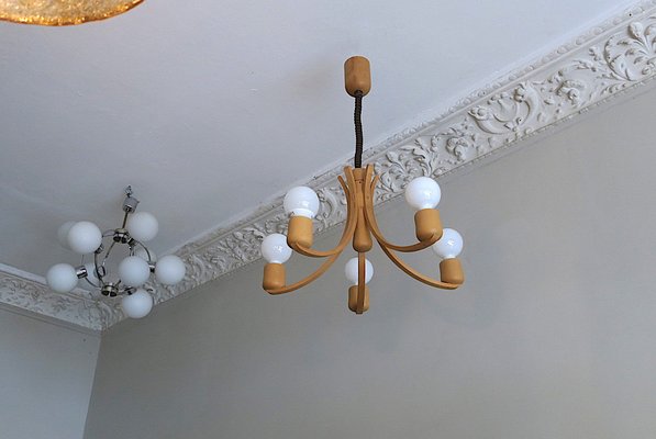 Danish Adjustable Chandelier with 5 Arms, 1970s-ED-1800935