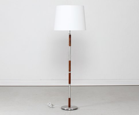 Danish Adjustable Rosewood and Steel Floor Lamp in the Style of Jo Hammerborg, 1960s-QQ-1388789