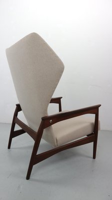 Danish Adjustable Wingback Lounge Chair in Teak attributed to Ib Kofod Larsen for Bovenkamp, 1950s-DT-2026297