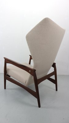 Danish Adjustable Wingback Lounge Chair in Teak attributed to Ib Kofod Larsen for Bovenkamp, 1950s-DT-2026297