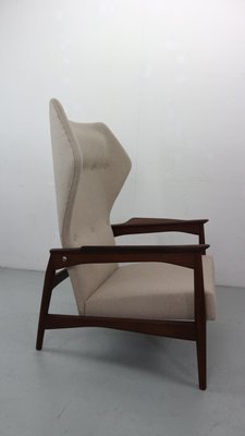 Danish Adjustable Wingback Lounge Chair in Teak attributed to Ib Kofod Larsen for Bovenkamp, 1950s-DT-2026299