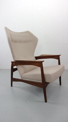 Danish Adjustable Wingback Lounge Chair in Teak attributed to Ib Kofod Larsen for Bovenkamp, 1950s-DT-2026297