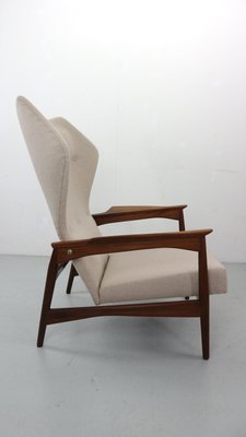 Danish Adjustable Wingback Lounge Chair in Teak attributed to Ib Kofod Larsen for Bovenkamp, 1950s-DT-2026297