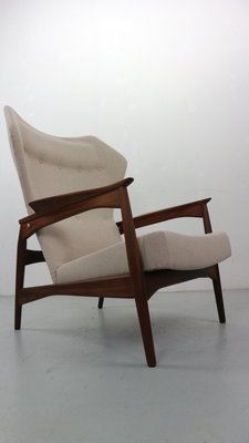 Danish Adjustable Wingback Lounge Chair in Teak attributed to Ib Kofod Larsen for Bovenkamp, 1950s-DT-2026297