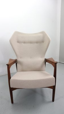 Danish Adjustable Wingback Lounge Chairs in Teak attributed to Ib Kofod Larsen for Bovenkamp, 1950s, Set of 2-DT-2026298