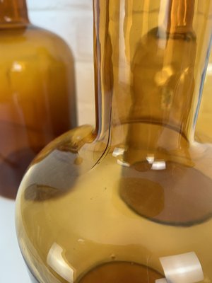 Danish Amber Floor Vases by Otto Brauer for Holmegaard, 1950s, Set of 4-ZM-1796356