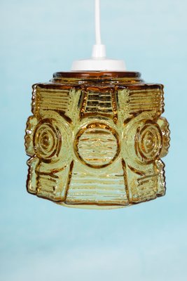 Danish Amber Glass Hanging Lamp from Vitrika, 1960s-HGA-1812863