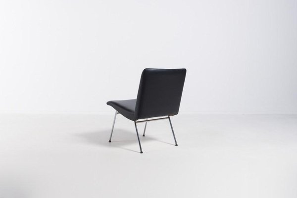 Danish Architectural Chair in Black Vinyl, 1960s-KMC-1006030