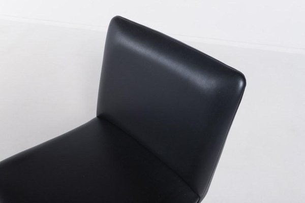 Danish Architectural Chair in Black Vinyl, 1960s-KMC-1006030