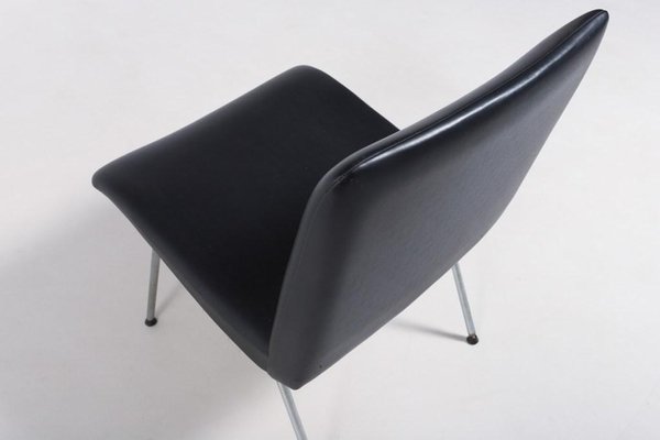 Danish Architectural Chair in Black Vinyl, 1960s-KMC-1006030