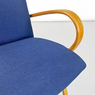 Danish Armchair in Beech & Blue Cotton, 1960s-GDD-1796144