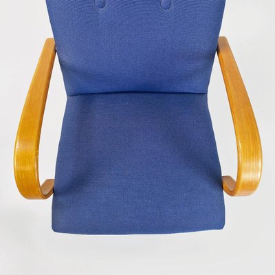 Danish Armchair in Beech & Blue Cotton, 1960s-GDD-1796144