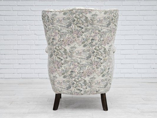 Danish Armchair in Floral Multicolor Fabric, 1960s-TMW-1703579