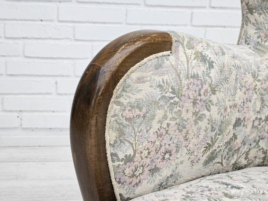 Danish Armchair in Floral Multicolor Fabric, 1960s-TMW-1703579